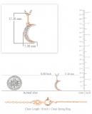 0.06 Carat (Ctw) Round White Diamond Ladies Crescent Moon Pendant 18K Rose Gold
