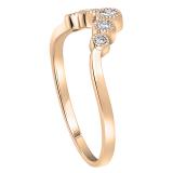 0.20 Carat (Ctw) Round White Diamond Ladies 5 Stone Anniversary Chevron Ring 1/5 CT 18K Rose Gold