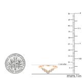 0.20 Carat (Ctw) Round White Diamond Ladies 5 Stone Anniversary Chevron Ring 1/5 CT 18K Rose Gold