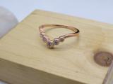 0.20 Carat (Ctw) Round White Diamond Ladies 5 Stone Anniversary Chevron Ring 1/5 CT 18K Rose Gold