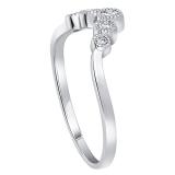 0.20 Carat (Ctw) Round White Diamond Ladies 5 Stone Anniversary Chevron Ring 1/5 CT Sterling Silver