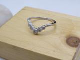 0.20 Carat (Ctw) Round White Diamond Ladies 5 Stone Anniversary Chevron Ring 1/5 CT Sterling Silver