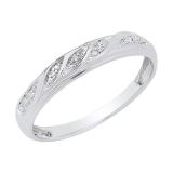 Round White Diamond Swirl Style Wedding Band for Women in 10K Rose Gold