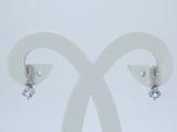 5 mm Each Round Aquamarine and Diamond Ladies Frame Awareness Ribbon Drop Earrings, 14K White Gold