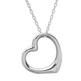 Attractive Floating Heart Classic Gold Pendant 18K White Gold