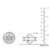 0.85 Carat (ctw) Round White Diamond Ladies Enhancer Guard Double Wedding Ring Sterling Silver