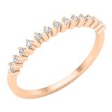 0.10 Carat (Ctw) Round White Diamond Ladies Stackable Wedding Band Ring 1/10 CT 10K Rose Gold