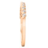0.10 Carat (Ctw) Round White Diamond Ladies Stackable Wedding Band Ring 1/10 CT 10K Rose Gold
