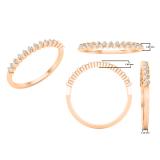 0.10 Carat (Ctw) Round White Diamond Ladies Stackable Wedding Band Ring 1/10 CT 10K Rose Gold
