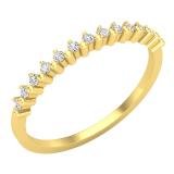 0.10 Carat (Ctw) Round White Diamond Ladies Stackable Wedding Band Ring 1/10 CT 10K Yellow Gold
