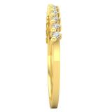 0.10 Carat (Ctw) Round White Diamond Ladies Stackable Wedding Band Ring 1/10 CT 10K Yellow Gold