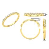 0.10 Carat (Ctw) Round White Diamond Ladies Stackable Wedding Band Ring 1/10 CT 10K Yellow Gold
