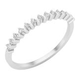 0.10 Carat (Ctw) Round White Diamond Ladies Stackable Wedding Band Ring 1/10 CT Sterling Silver