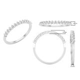 0.10 Carat (Ctw) Round White Diamond Ladies Stackable Wedding Band Ring 1/10 CT Sterling Silver