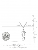0.05 Carat (Ctw) Round White Diamond Ladies Seahorse Pendant 10K White Gold