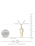 0.05 Carat (Ctw) Round White Diamond Ladies Seahorse Pendant 14K Yellow Gold