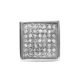 0.38 Carat (Ctw) Round Diamond Men's Square Stud Earring Platinum Plated Sterling Silver