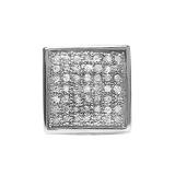 0.38 Carat (Ctw) Round Diamond Men's Square Stud Earring Platinum Plated Sterling Silver
