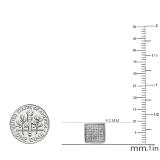 0.75 Carat (Ctw) Round Diamond Men's Square Stud Earrings 3/4 CT Platinum Plated Sterling Silver