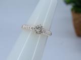 0.10 Carat (ctw) Round White Diamond Ladies Cluster Style Engagement Ring 1/10 CT Sterling Silver