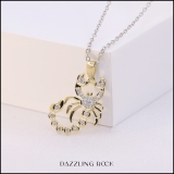 0.10 Carat (ctw) Round White Diamond Mens Scorpion Charm Pendant 1/10 CT 14K Yellow Gold