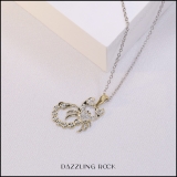 0.10 Carat (ctw) Round White Diamond Mens Scorpion Charm Pendant 1/10 CT 18K Yellow Gold