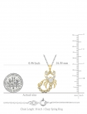 0.10 Carat (ctw) Round White Diamond Mens Scorpion Charm Pendant 1/10 CT 18K Yellow Gold