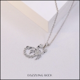 0.10 Carat (ctw) Round White Diamond Mens Scorpion Charm Pendant 1/10 CT Sterling Silver