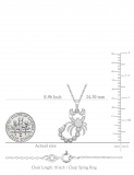 0.10 Carat (ctw) Round White Diamond Mens Scorpion Charm Pendant 1/10 CT Sterling Silver