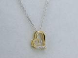 0.02 Carat (Ctw) Round White Diamond Ladies Heart Pendant (Silver Chain Included) 10K Yellow Gold