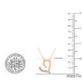 0.02 Carat (Ctw) Round White Diamond Ladies Heart Pendant (Gold Chain Included) 18K Rose Gold