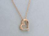 0.02 Carat (Ctw) Round White Diamond Ladies Heart Pendant (Gold Chain Included) 18K Rose Gold