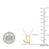 0.02 Carat (Ctw) Round White Diamond Ladies Heart Pendant (Gold Chain Included) 18K Yellow Gold