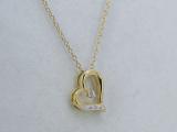 0.02 Carat (Ctw) Round White Diamond Ladies Heart Pendant (Gold Chain Included) 18K Yellow Gold