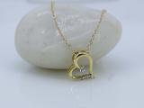 0.02 Carat (Ctw) Round White Diamond Ladies Heart Pendant (Gold Chain Included) 18K Yellow Gold