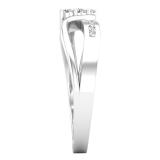 0.15 Carat (Ctw) Round White Diamond Ladies 3 Stone Split Shank Promise Ring 10K White Gold