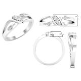 0.15 Carat (Ctw) Round White Diamond Ladies 3 Stone Split Shank Promise Ring 10K White Gold