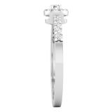 0.25 Carat (ctw) Round White Diamond Ladies Halo Style Engagement Ring 1/4 CT Sterling Silver