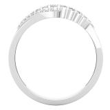 0.30 Carat (ctw) Round White Diamond Ladies Swirl Crossover Right Hand Ring 1/3 CT Sterling Silver