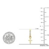 0.15 Carat (ctw) Round White Diamond Ladies Cross Religious Dangling Drop Earrings 14K Yellow Gold