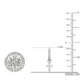 0.15 Carat (ctw) Round White Diamond Ladies Cross Religious Dangling Drop Earrings Sterling Silver