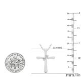 0.10 Carat (Ctw) Round White Diamond Ladies Cross Pendant 1/10 CT Sterling Silver