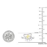 0.05 Carat (ctw) Round Diamond Ladies Heartbeat Paw Promise Ring 18K White & Yellow Gold