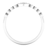 0.10 Carat (ctw) Round White Diamond Ladies Slender Heart Promise Ring 1/10 CT Sterling Silver