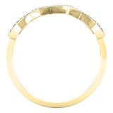 0.10 Carat (ctw) Round White Diamond Ladies Heart Heartbeat Promise Ring 1/10 CT 10K Yellow Gold