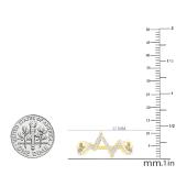 0.10 Carat (ctw) Round White Diamond Ladies Heart Heartbeat Promise Ring 1/10 CT 10K Yellow Gold