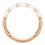 0.20 Carat (ctw) Round White Diamond Ladies Rolo Link Stackable Wedding Band 1/5 CT 14K Rose Gold