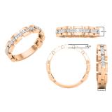 0.20 Carat (ctw) Round White Diamond Ladies Rolo Link Stackable Wedding Band 1/5 CT 14K Rose Gold