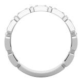 0.20 Carat (ctw) Round White Diamond Ladies Rolo Link Stackable Wedding Band 1/5 CT Sterling Silver