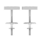 0.10 Carat (ctw) Round Diamond Mens Square Shape Hip Hop Stud Earrings 1/10 CT Sterling Silver